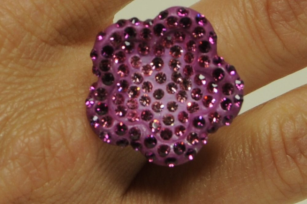 Anello a forma di fiore con strass Alex.Max