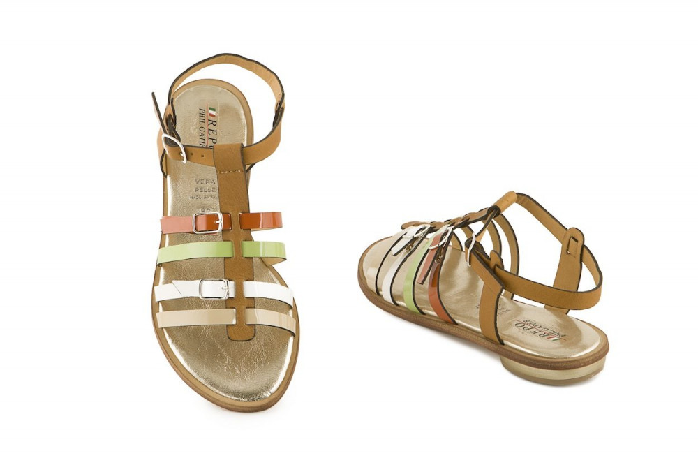 Leather flat strappy sandal Phil Gatier