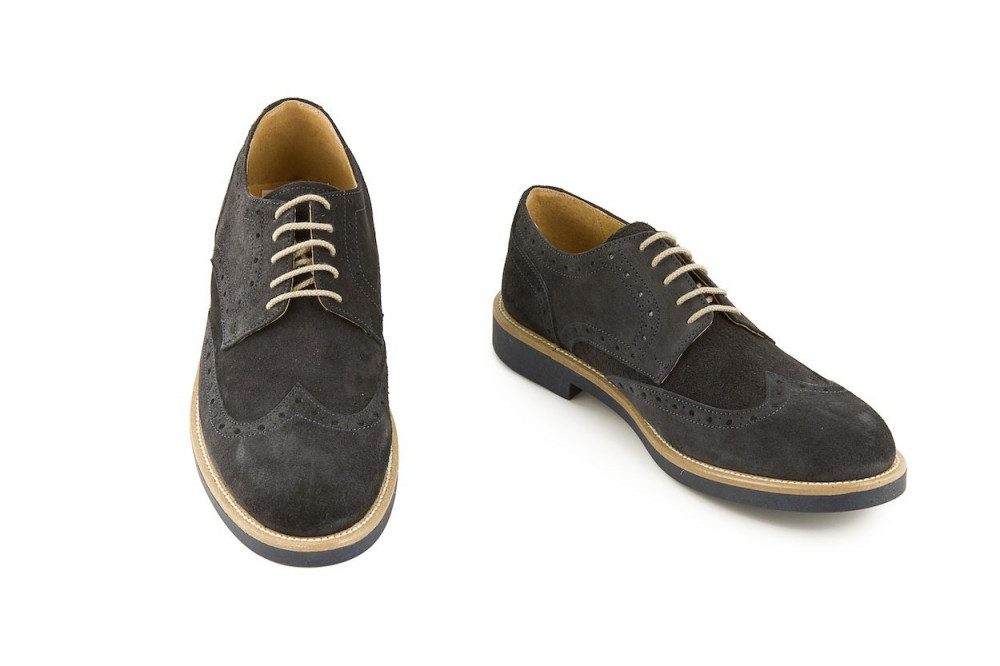 Genuine suede lace-up shoe 4 Passi