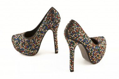 Décolleté nera strass tacco e plateau 1to3 2